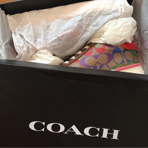 🌈 Coach Clip Low Top Sneaker Rainbow Signature  Special 6 8 8.5 9.5 10 11 - Picture 13 of 13